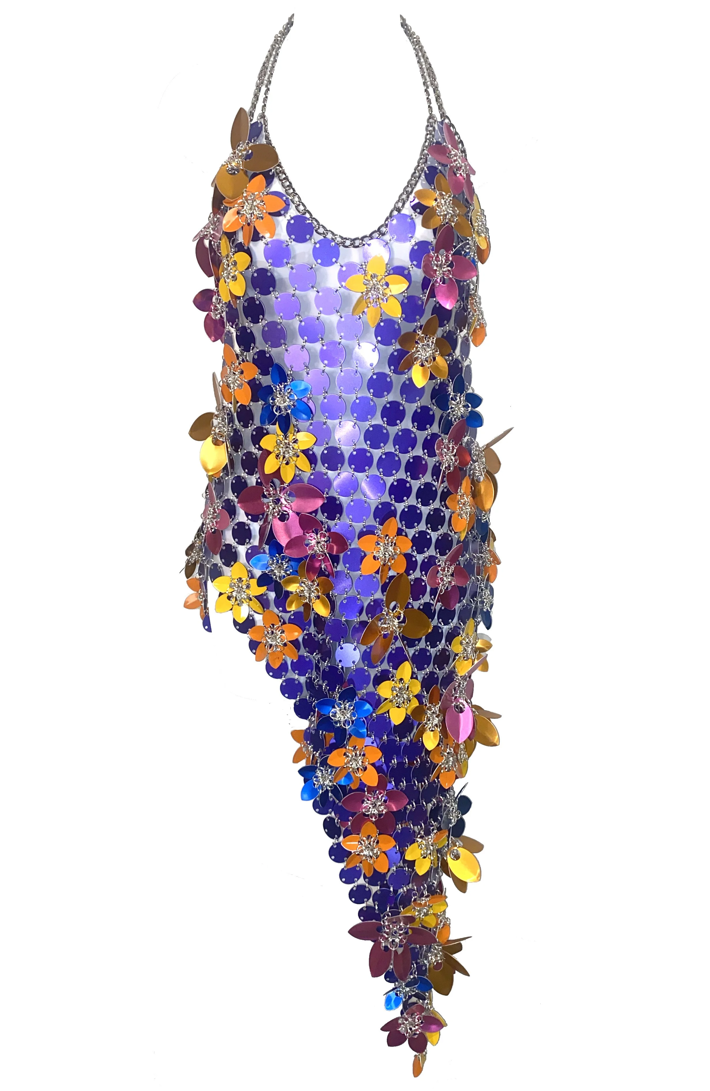 【新品】riu Asymmetry collar flower dress Alex Marie Lacey Ruffle Sleeveless Floral Asymmetric Hem